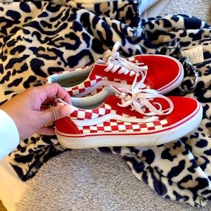Red Checkered Vans
